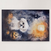 Puzzle Halloween Maltais Avec Peur Citrouille (Horizontal)