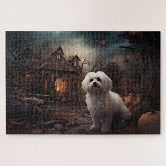 Puzzle Halloween maltais effrayant (Horizontal)