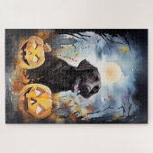 Puzzle Halloween Nouvelle-Écosse avec la peur Citrouille (Horizontal)