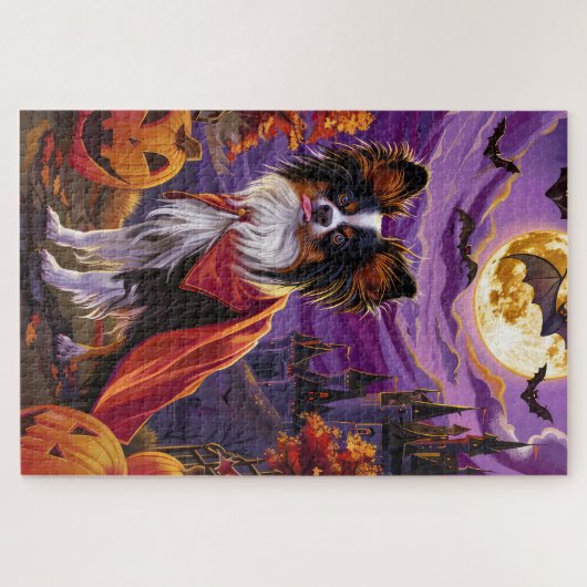 Puzzle Halloween Papillon Vampire Citrouilles effroi (Horizontal)