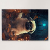 Puzzle Halloween Pekingese Avec Peur Citrouille (Horizontal)