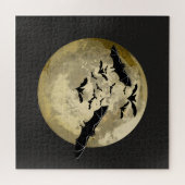 Puzzle Halloween Pleine lune De Récolte Et Bateaux De Vol (Horizontal)
