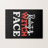 Puzzle Halloween Resting Witch Facce Birthday (Horizontal)