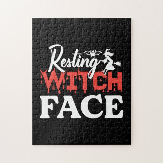 Puzzle Halloween Resting Witch Facce Birthday (Vertical)
