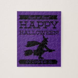 Puzzle Halloween rétro typographique