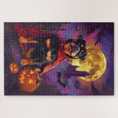 Puzzle Halloween Rottweiler Vampire Citrouilles effroi (Horizontal)