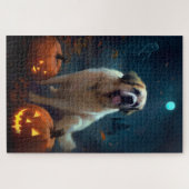Puzzle Halloween Saint Bernard avec la peur Citrouille (Horizontal)