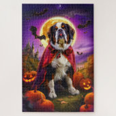 Puzzle Halloween Saint Bernard Vampire Citrouilles effroi (Vertical)