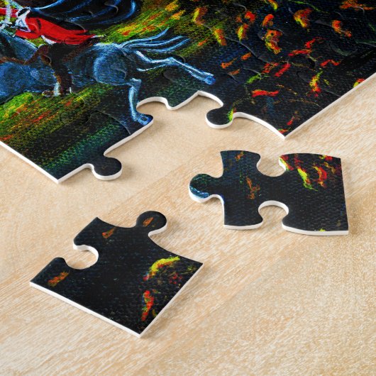 Puzzle Halloween, sans tête, cavalier, somnolent, (Côté)