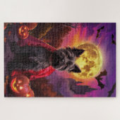 Puzzle Halloween Scottish Terrier Vampire Citrouilles Épo (Horizontal)