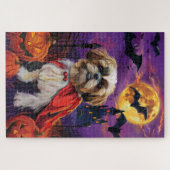Puzzle Halloween Shih Tzu Vampire Citrouilles Épouvantabl (Horizontal)