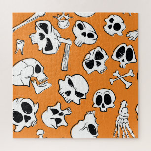 Puzzle Halloween Skulls Bones DoodMotif