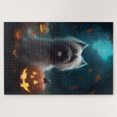 Puzzle Halloween Skye Terrier Avec La Peur Citrouille (Horizontal)