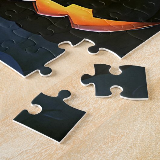 Puzzle Halloween sorcière Animée et Jack-O-Lanterns (Côté)