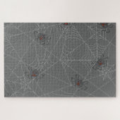 Puzzle Halloween spiders web and pumpkins  (Horizontal)