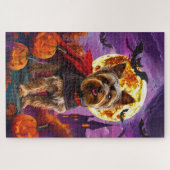 Puzzle Halloween Terrier du Yorkshire Vampire Citrouilles (Horizontal)