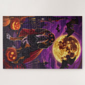 Puzzle Halloween Treeing Walker Vampire Citrouilles effro (Horizontal)