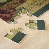 Puzzle Halloween vintage, jolie sorcière dansante (Côté)