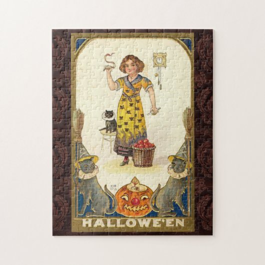 Puzzle Halloween vintage Se préparer pour la fête (Vertical)
