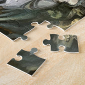 Puzzle Halloween vintage, violoniste squelette et fantôme (Côté)