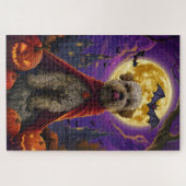 Puzzle Halloween Wheaten Terrier Vampire Citrouilles effr (Horizontal)
