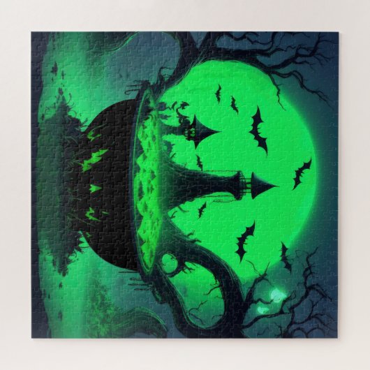 Puzzle Halloween Witch Cauldron (Horizontal)