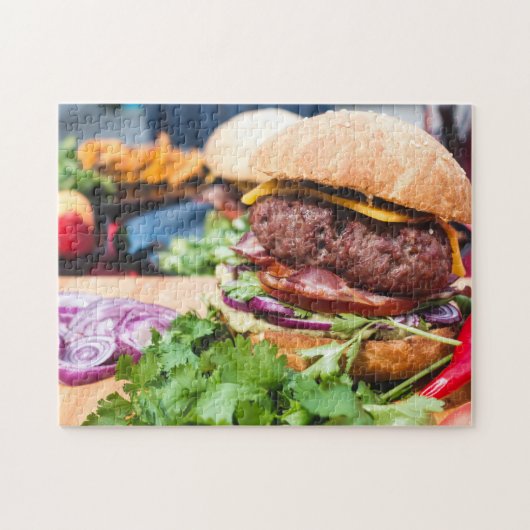 Puzzle Hamburger Délicieux Avec Tous Les Fixins (Horizontal)