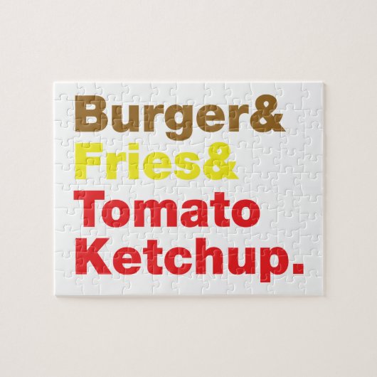 Puzzle Hamburger et fritures et ketchup de tomate (Horizontal)