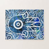 Puzzle Hamsa Swirls (Horizontal)