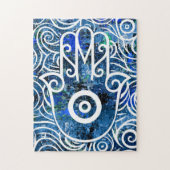 Puzzle Hamsa Swirls (Vertical)