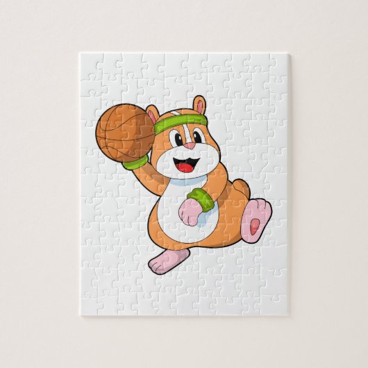 Puzzle Hamster as Basketball player (Vertical)