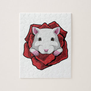 Puzzle Hamster avec Rose