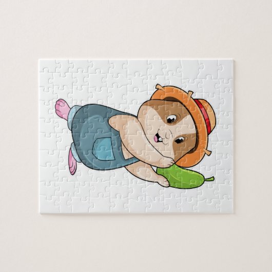 Puzzle Hamster en fermier avec des courgettes (Horizontal)