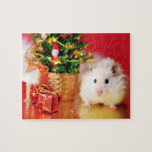 Puzzle Hamster Kokolinka avec l'arbre de Noël (Horizontal)