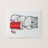 Puzzle Hamster with Mug & Drinking straw (Horizontal)