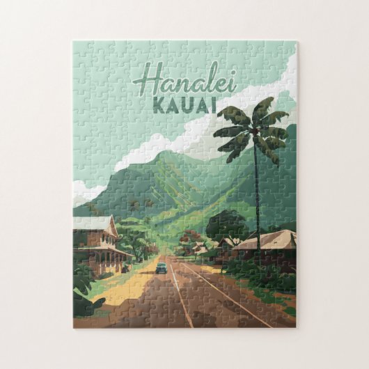Puzzle Hanalei Kauai Hawaii Bay Mounts Green (Vertical)