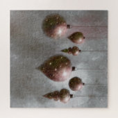 Puzzle Hanging Christmas Copper Baubles sur Grey - (Horizontal)