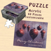 Hanging personnalisé Baubles de Noël Rouge acryliq