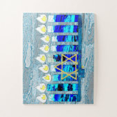 Puzzle Hanoukka bougies avec l'étoile d'or de David (Vertical)