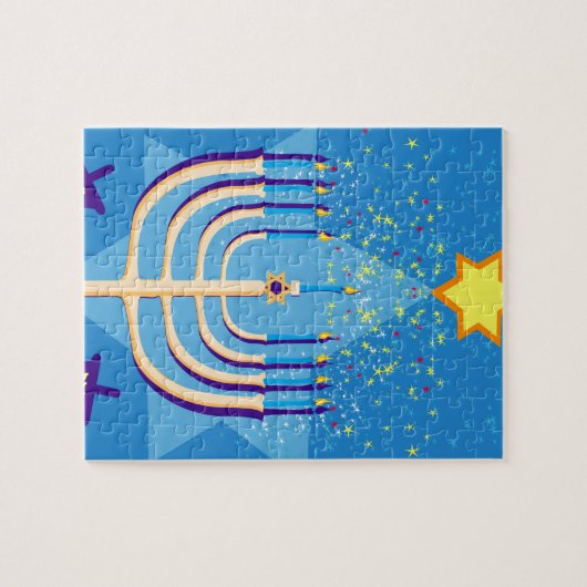 Puzzle hanoukka menorah (Horizontal)