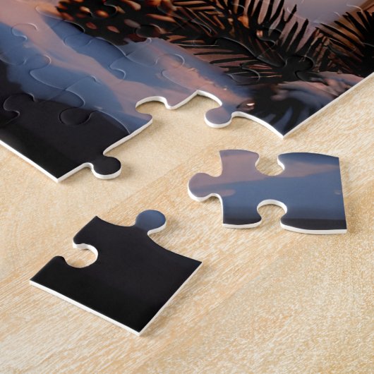 Puzzle Hanoukka Menorah brillant dans une fenêtre hiverna (Côté)