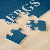 Puzzle Hanukkah Menorah in Blue Personalized (Côté)