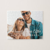 Puzzle Happily ever after couple photo and custom text (Horizontal)