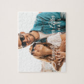 Puzzle Happily ever after couple photo and custom text (Vertical)