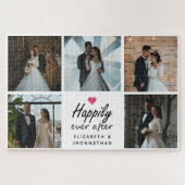Puzzle Happily Ever After Heart Wedding Photo Collage  (Horizontal)