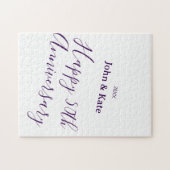 Puzzle Happy 50th anniversary purple name year simple (Horizontal)