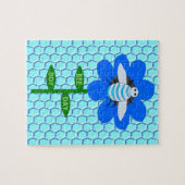 Puzzle Happy Bee Day Boy Blue Birthday Bumblebee (Horizontal)
