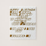 Puzzle Happy Birthday<br><div class="desc">Happy Birthday. Dear friend, May the peace and the Love of God be with you during this wonderful Birthday season. God and I love you so much. Regards Me This wonderful birthday wish design is available in many birthday gift products. Fee free to customize if and share the joy of...</div>