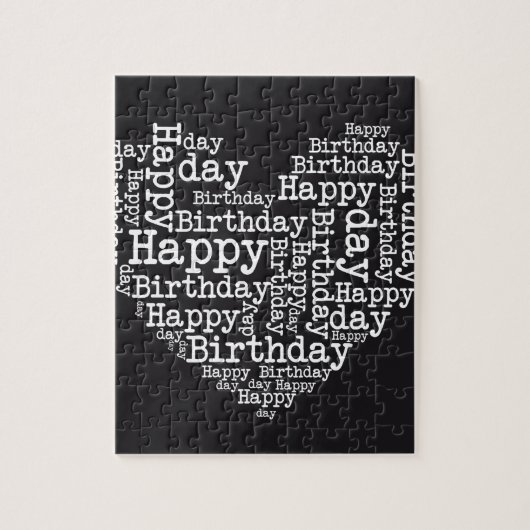 Puzzle Happy birthday design (Vertical)