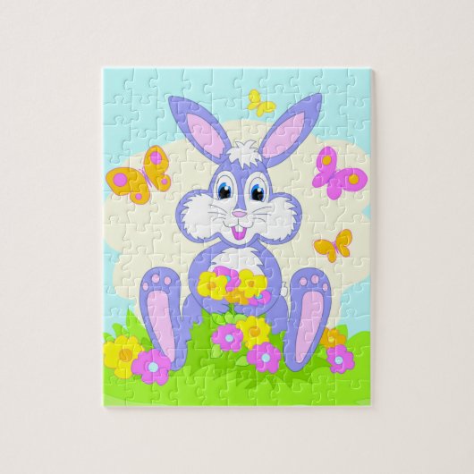 Puzzle Happy Bunny Flowns Papillons (Vertical)